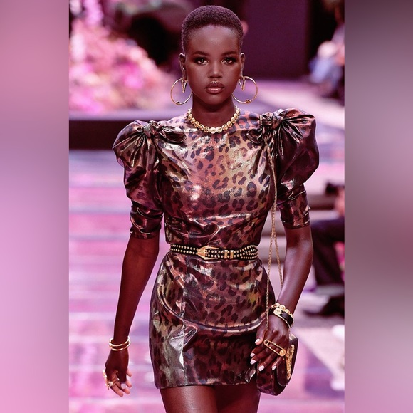 NEW $2,825 POP Animal PRINT VERSACE MINI LEOPARD DRESS 8 46 - Picture 3 of 16